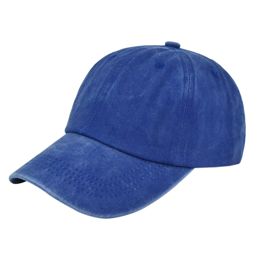 Solid Washed Baseball Cap Adjustable Trucker Hat For Women Men