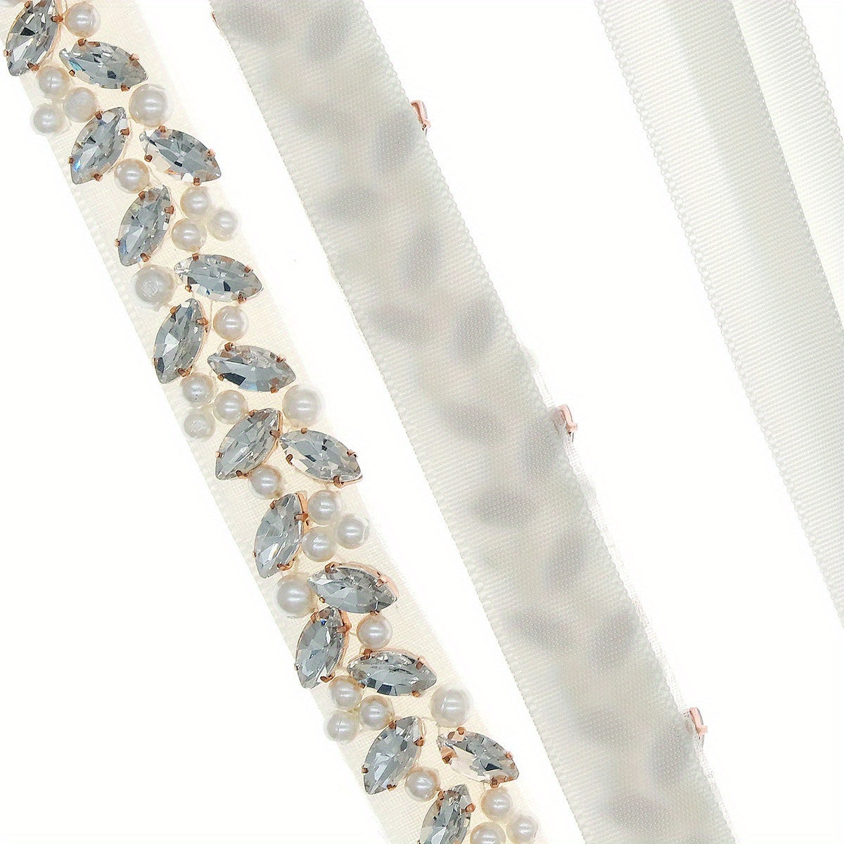 Sparkling Rhinestone Bridal Belt Hand Sewn Floral Design