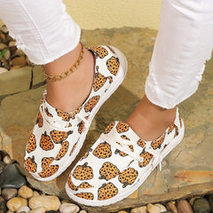 Women's Skate Shoes with Pumpkin Pattern, Flat Lace-up Canvas