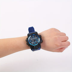 Camouflage Waterproof Sports Watch with Silicone Strap