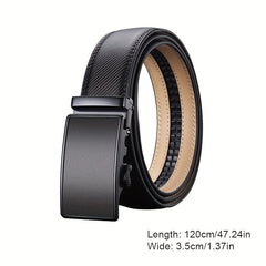 Men's Leather Business Belt Automatic Buckle Belts Adjustable Belt