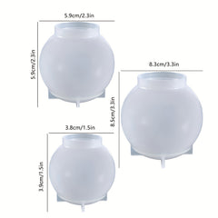 3PCS Round Ball Silicone Resin Mold for Flower Preservation