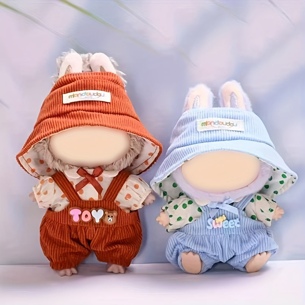 3pcs Morandi Casual Set for Dolls - Mini Doll Outfit Set with Removable Straps