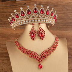 Crystal Rhinestone Bridal Tiaras And Crown Set For Women Queen Princess