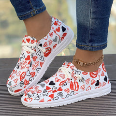 Love Pattern Lace-up Skate Shoes for Women