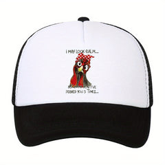 Men's Sunshade Cartoon Print Truck Hat
