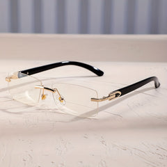 Gradient UV400 Rimless Sunglasses for Women Men
