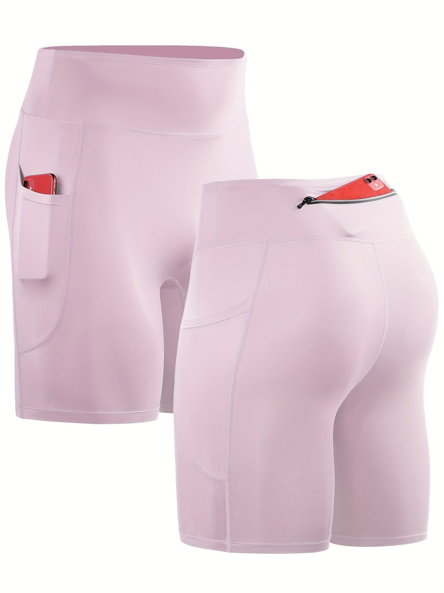 Men's Quick Dry Sports Shorts With Pockets High Stretch Compression Pants
