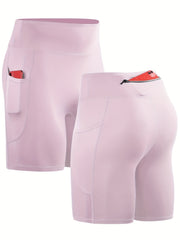 Men's Quick Dry Sports Shorts With Pockets High Stretch Compression Pants