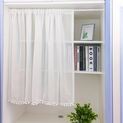 Modern Kitchen Curtain with Beads Rod Pocket Cabinet Curtain 39x31