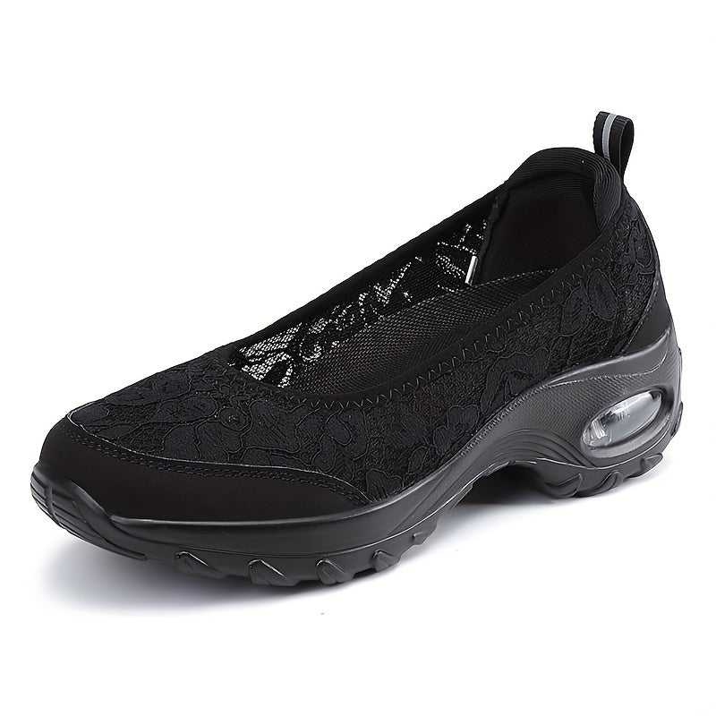 Breathable Lace Cushion Walking Shoes Women Stylish Non Slip Outdoor Activities