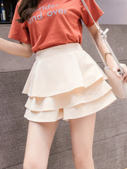 High Waist Ruffle Trim Skirts for Women