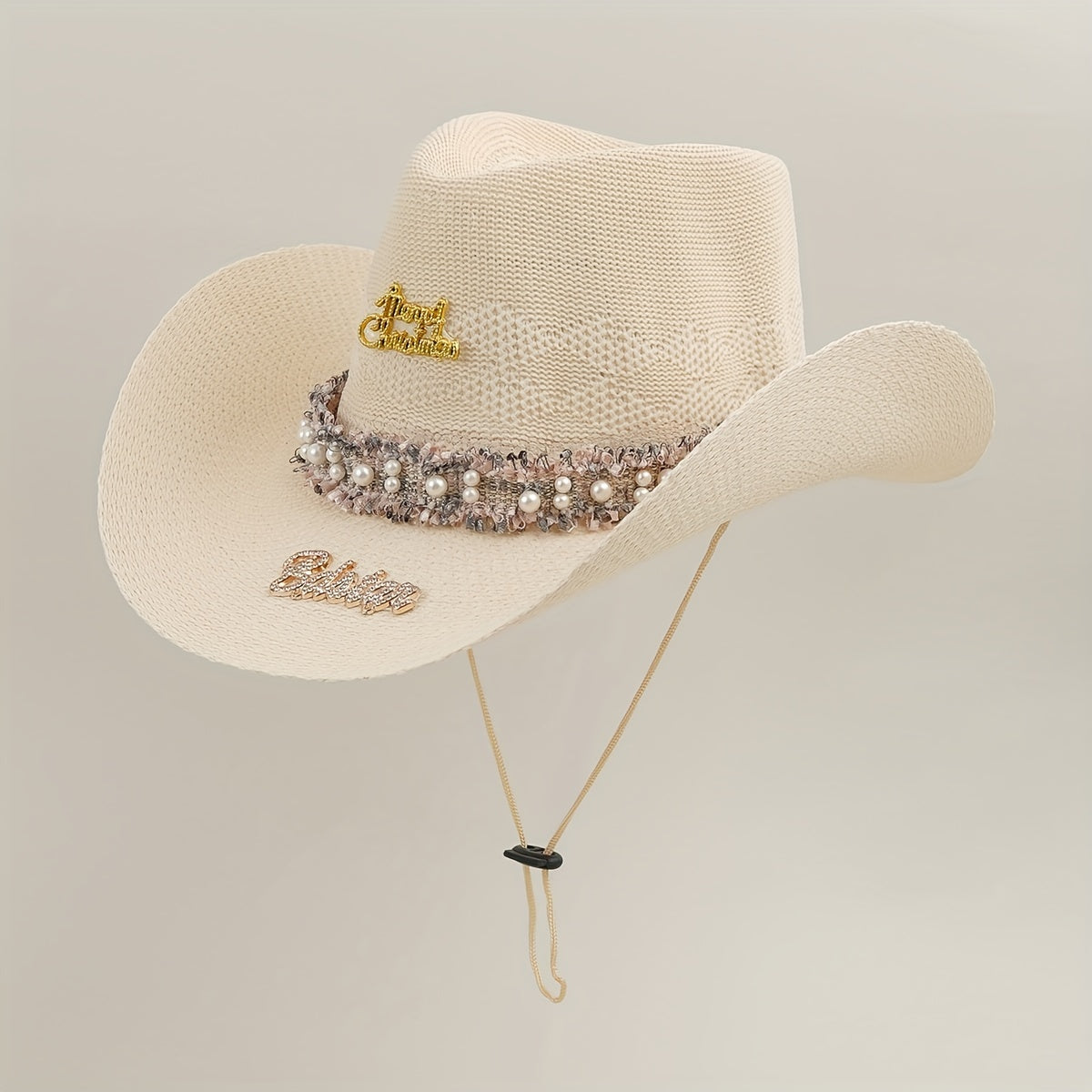 Vintage Faux Pearl Fedora Cap Cowgirl Hat