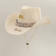 Vintage Faux Pearl Fedora Cap Cowgirl Hat