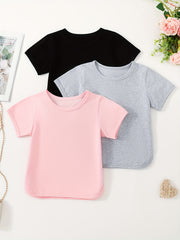 3pcs Girls Cropped Short Sleeve T shirt Set Spring Summer Gift
