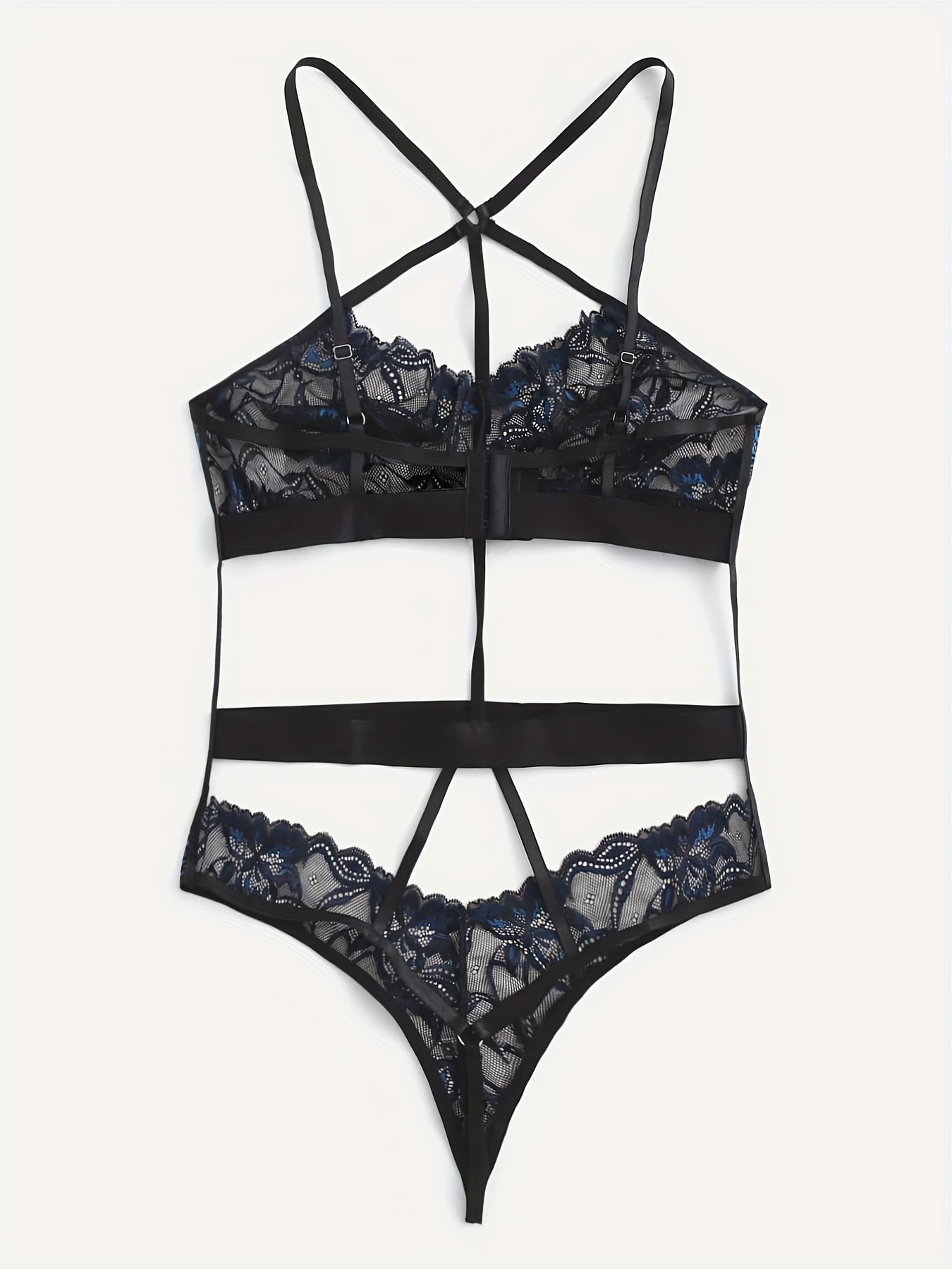 Sexy Floral Embroidered Lace Bodysuit