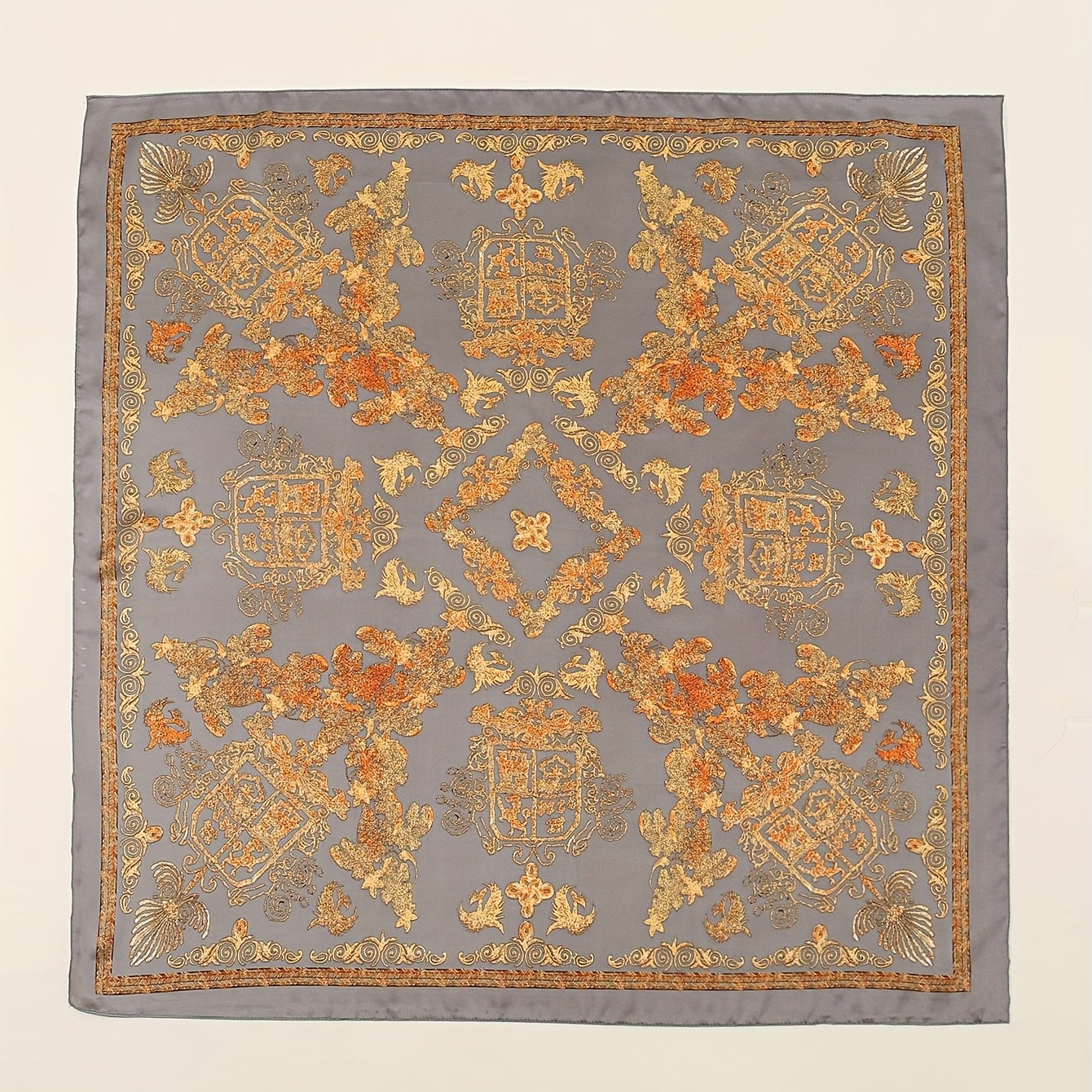 Vintage Court Pattern Bandana Large Square Scarf
