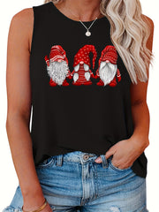 Christmas Gnome Graphic Tank Top Plus Size