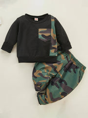 Baby Boys Camo Outfit Sweatshirts & Pants Set