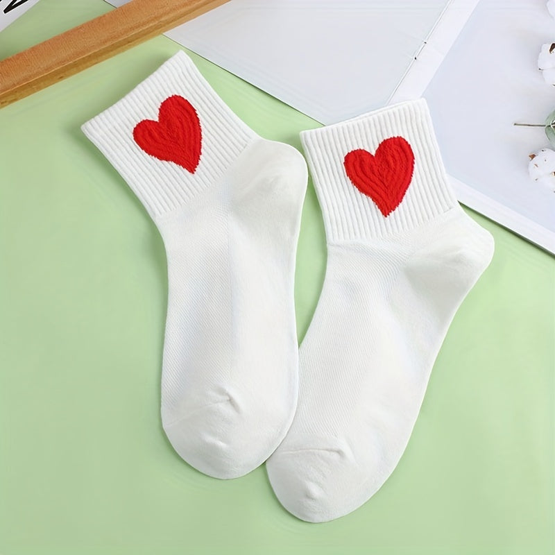 Heart Pattern Socks for Women Breathable Sports Stockings