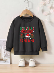 Toddler Kids Christmas Cartoon & Letter Print Sweatshirt Top