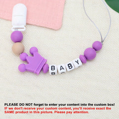 Personalized Silicone Crown Baby Pacifier Chain
