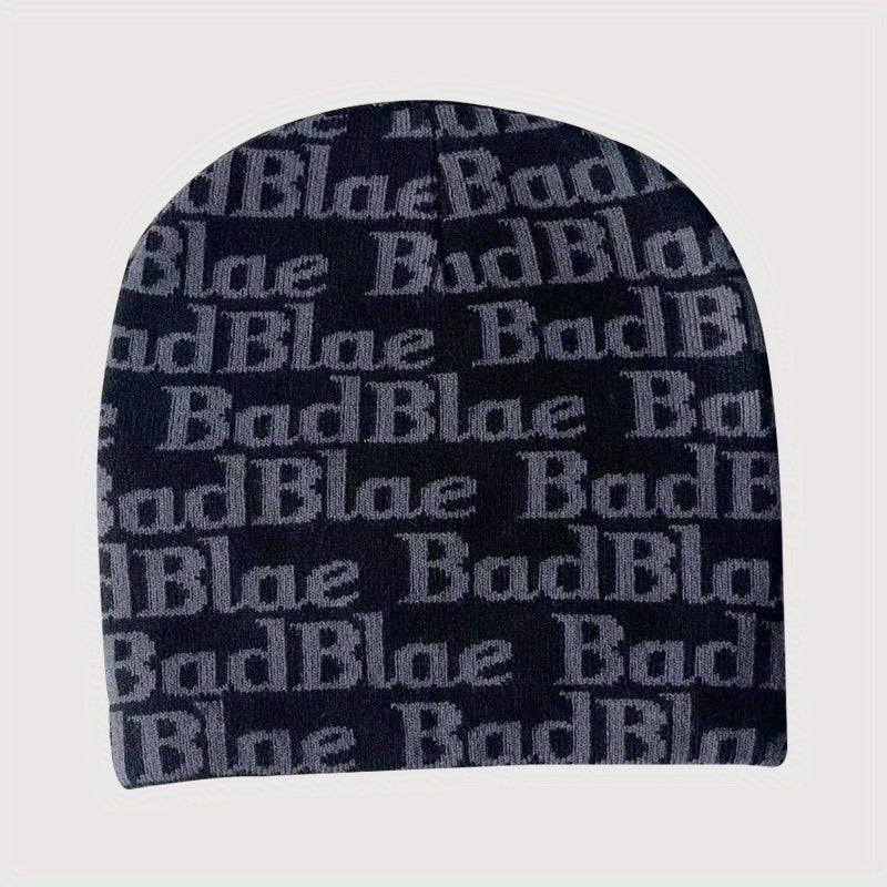 Stylish Windproof Knit Beanie Hat Letter Embroidery Warm Ski Cold Hat