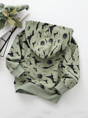 Boys Dinosaur Print Crewneck Hoodie Sweatshirt