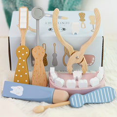 Wooden Play Kitchen Toy Dentist Set Learn Brush Teeth Nurse Role Play