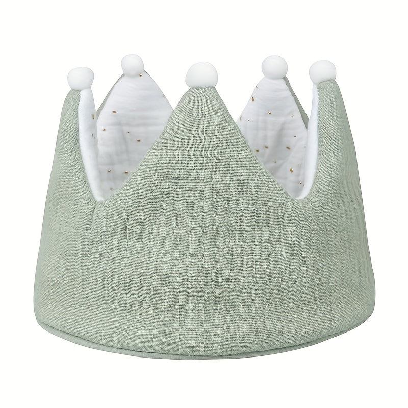 Baby 100 Muslin Cotton Guaze Crown Headband Hat For Birthday