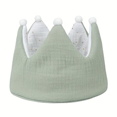 Baby 100 Muslin Cotton Guaze Crown Headband Hat For Birthday