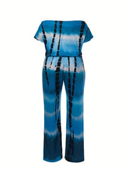 Tie Dye Off Shoulder Jumpsuit