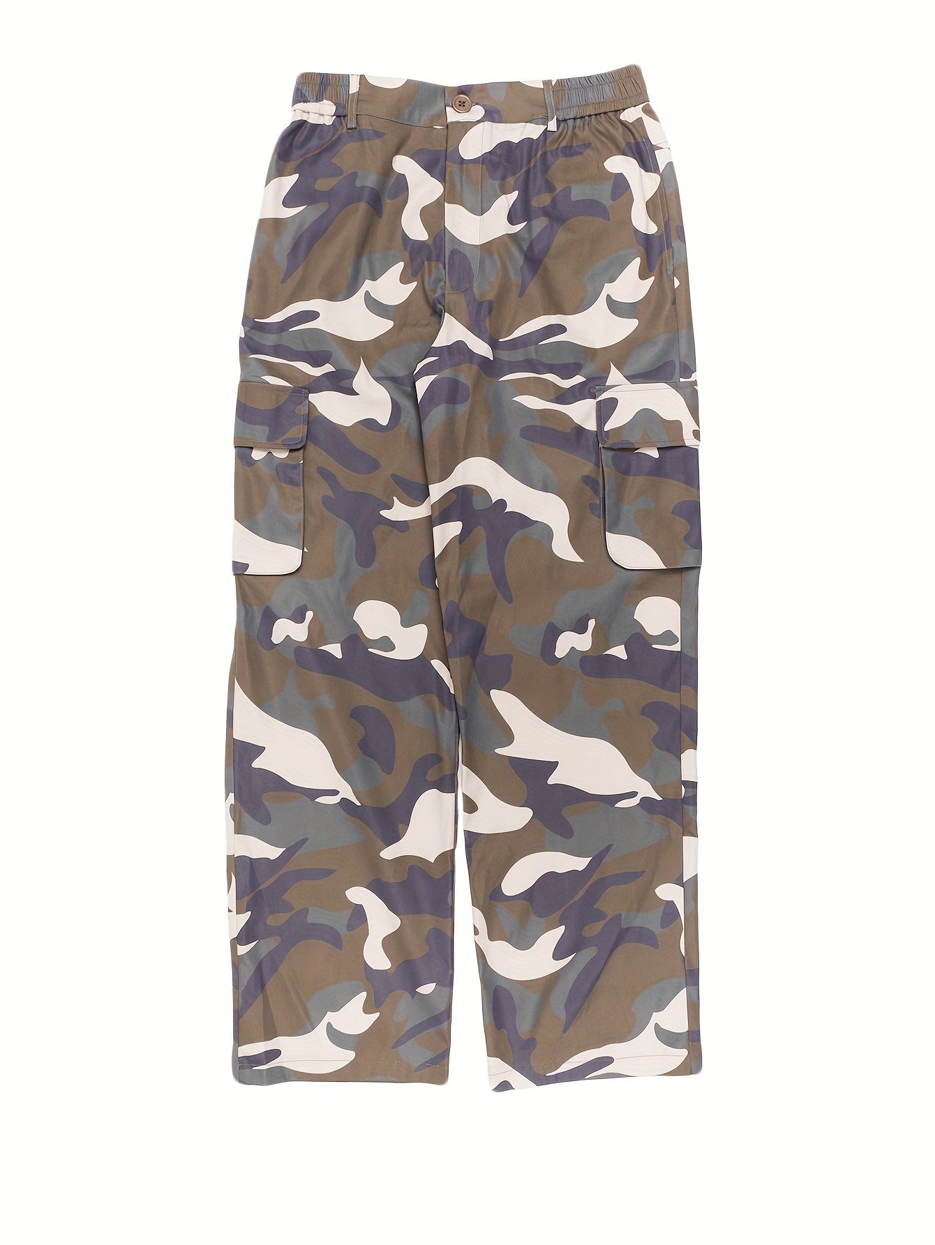 Camo Print Baggy Cargo Pants Y2K Long Length Pants