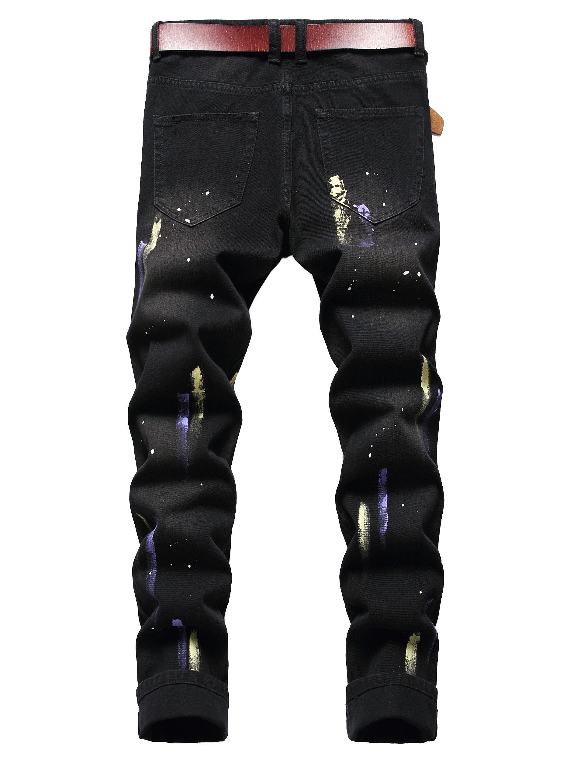 Men's Ripped Washed Jeans Streetwear Denim Pants