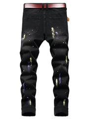 Men's Ripped Washed Jeans Streetwear Denim Pants