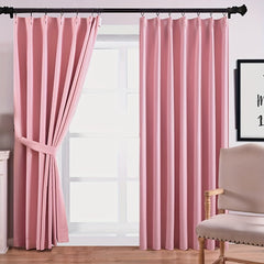 Soft Pleated Hook Curtain for Bedroom Study Living Room