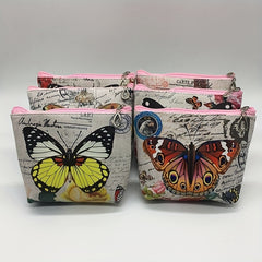 Cartoon Butterfly Pattern Zipper Coin Purse Small Storage Bag Key Bag