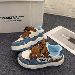 Women's Heart Pattern Platform Skate Shoes