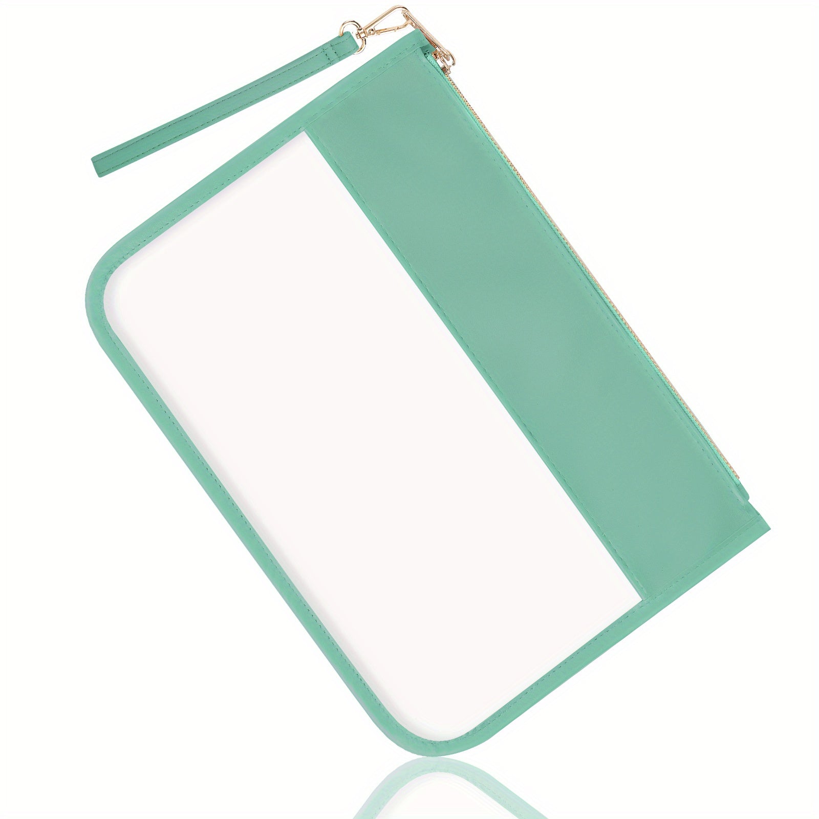 Clear PVC Flat Pouch Cosme Bag with Wristlet