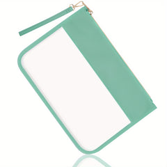 Clear PVC Flat Pouch Cosme Bag with Wristlet