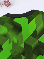Kids Creative Cube Graphic Long Sleeve Sweatshirt For Spring Fall