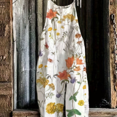 Floral Print Tie Shoulder Jumpsuit