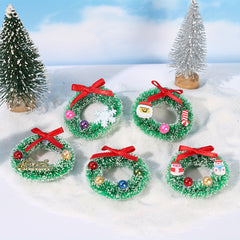 2pcs Christmas Wreaths Snow Scenery Decor