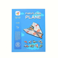 32 Sheets Origami Paper + Book Airplane Instructions
