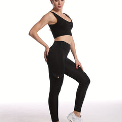 Yoga Sweat Absorbing Leggings With Pocket Women's Sports Tight Pants