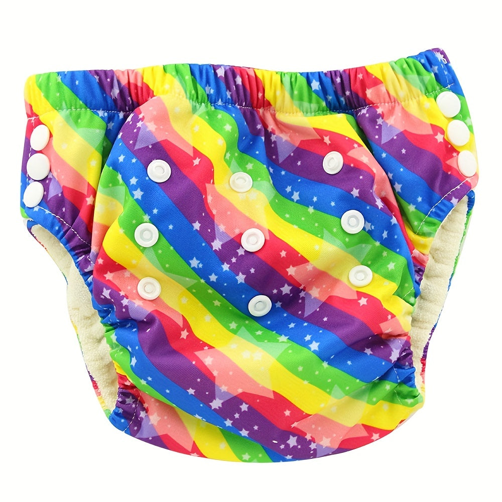 2pcs Reusable Rainbow Flower Print Training Pants for Toddlers 0-3 Years