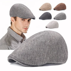 Men's Beret Hat Cap Classic Flat Peaked Cap Women Daily Sunshade Driving Hat