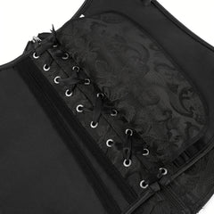 Jacquard Strapless Corset Bustier Tummy Control Lace Up Zipper Body Shaper