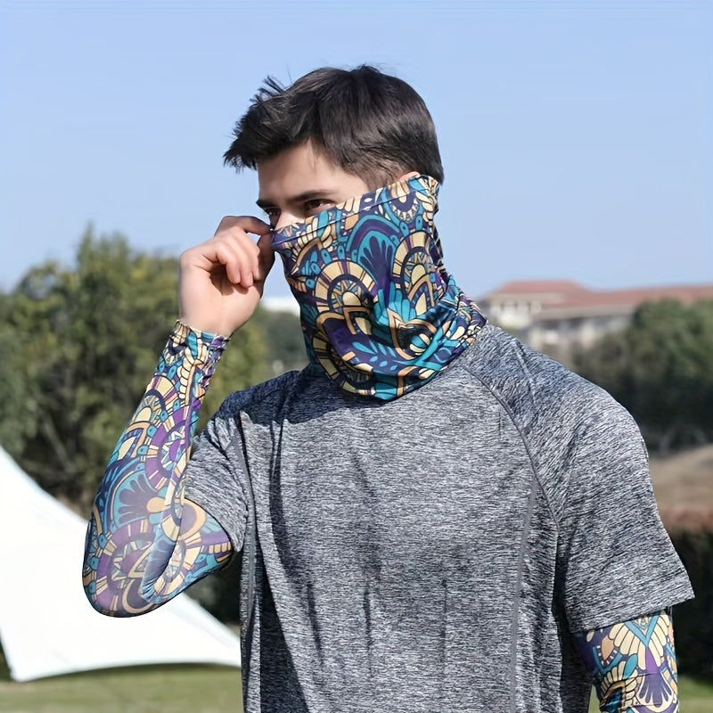 Men's UV Protection Ice Silk Sleeves & Mask Neck Gaiters