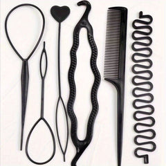 6pcs Hair Styling Tool Set Hair Braider Comb Hairpins Accessories